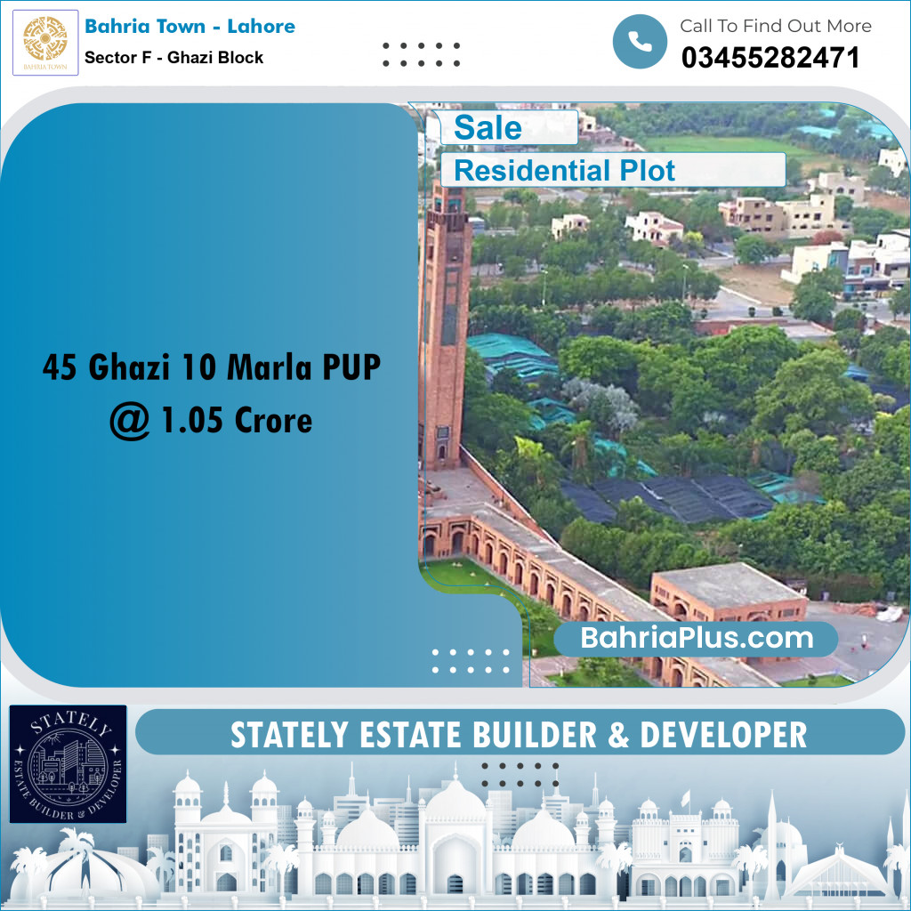 Residential Plot for Sale in Sector F - Ghazi Block -  Bahria Town, Lahore - (BP-188179)