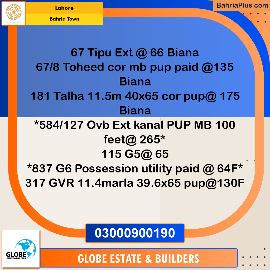 Residential Plot for Sale in Bahria Town, Lahore - (BP-188194)