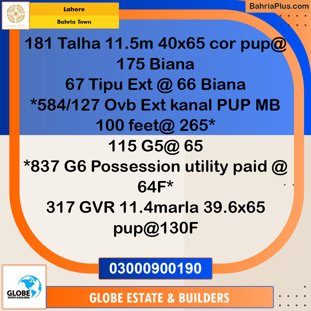 Residential Plot for Sale in Bahria Town, Lahore - (BP-188233)