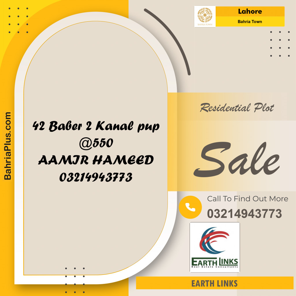 Residential Plot for Sale in Bahria Town, Lahore - (BP-188309)