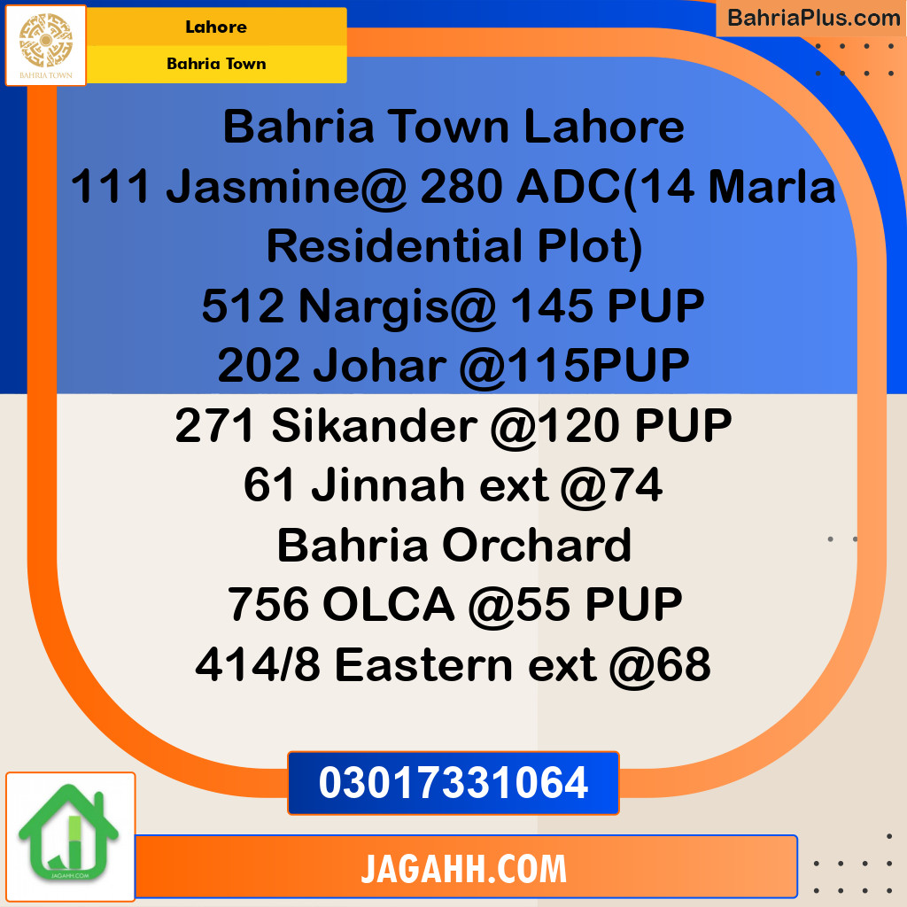 Residential Plot for Sale in Bahria Town, Lahore - (BP-188330)