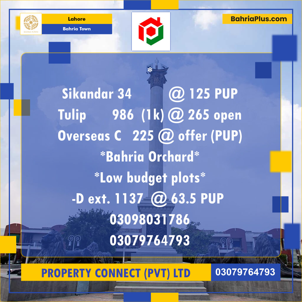 Residential Plot for Sale in Bahria Town, Lahore - (BP-188344)