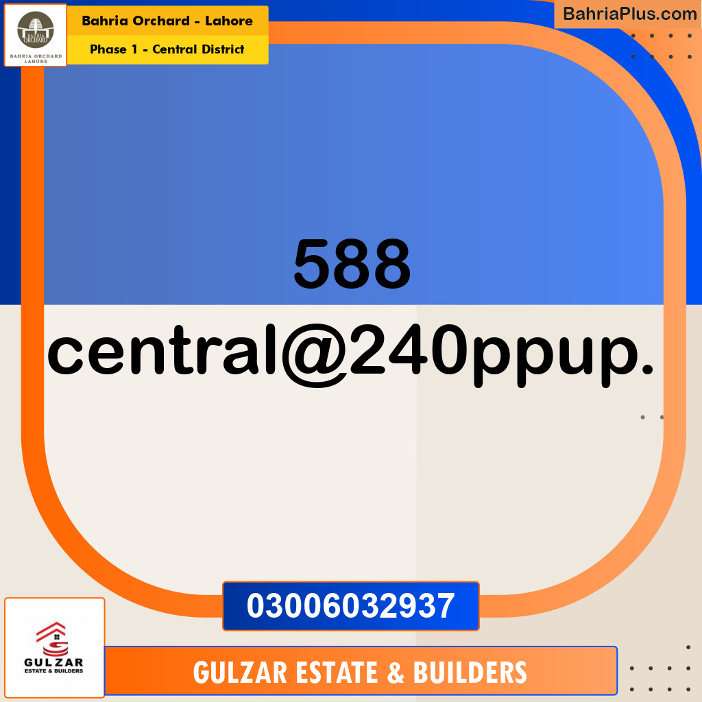 Residential Plot for Sale in Phase 1 - Central District - Bahria Orchard, Lahore - (BP-188364)