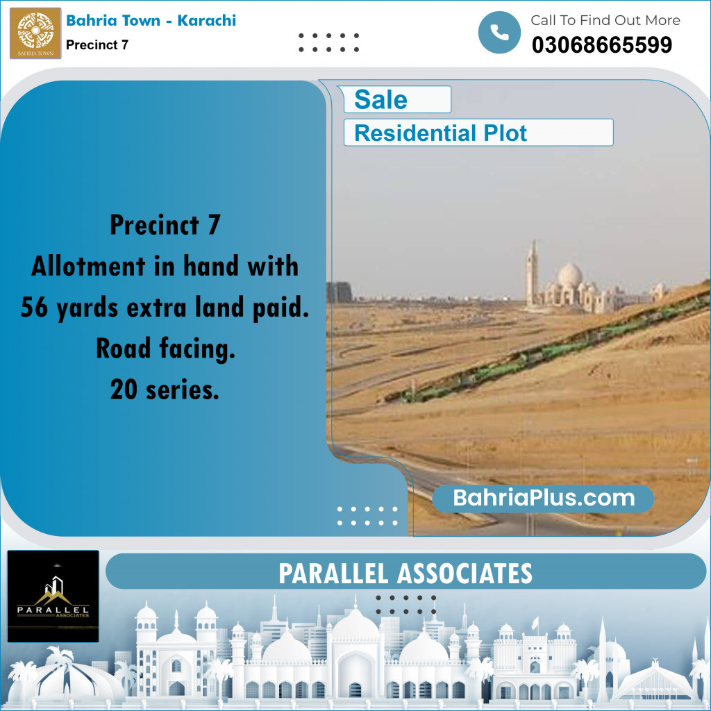 1000 Sq. Yards Residential Plot for Sale in Precinct 7 -  Bahria Town, Karachi - (BP-188432)