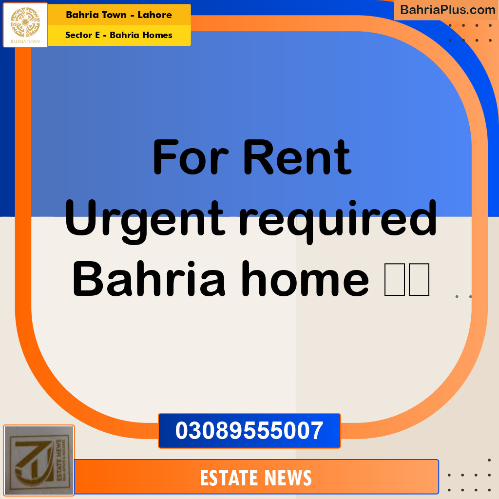 Residential House for Rent in Sector E - Bahria Homes -  Bahria Town, Lahore - (BP-188468)