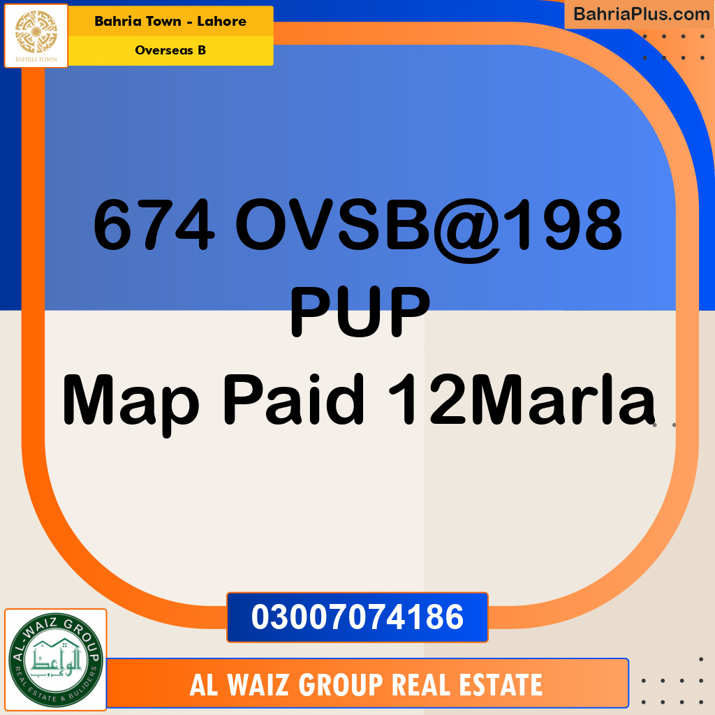 Residential Plot for Sale in Overseas B -  Bahria Town, Lahore - (BP-188480)
