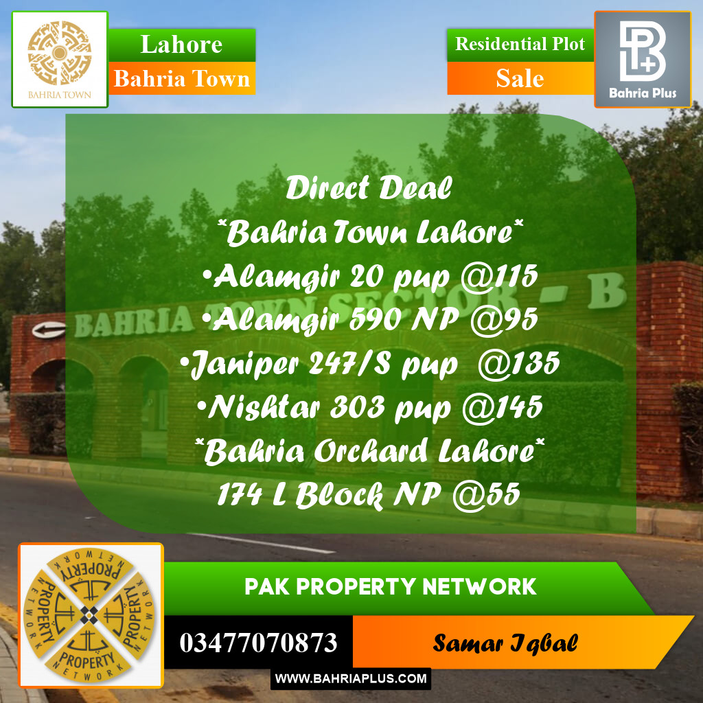 Residential Plot for Sale in Bahria Town, Lahore - (BP-188497)