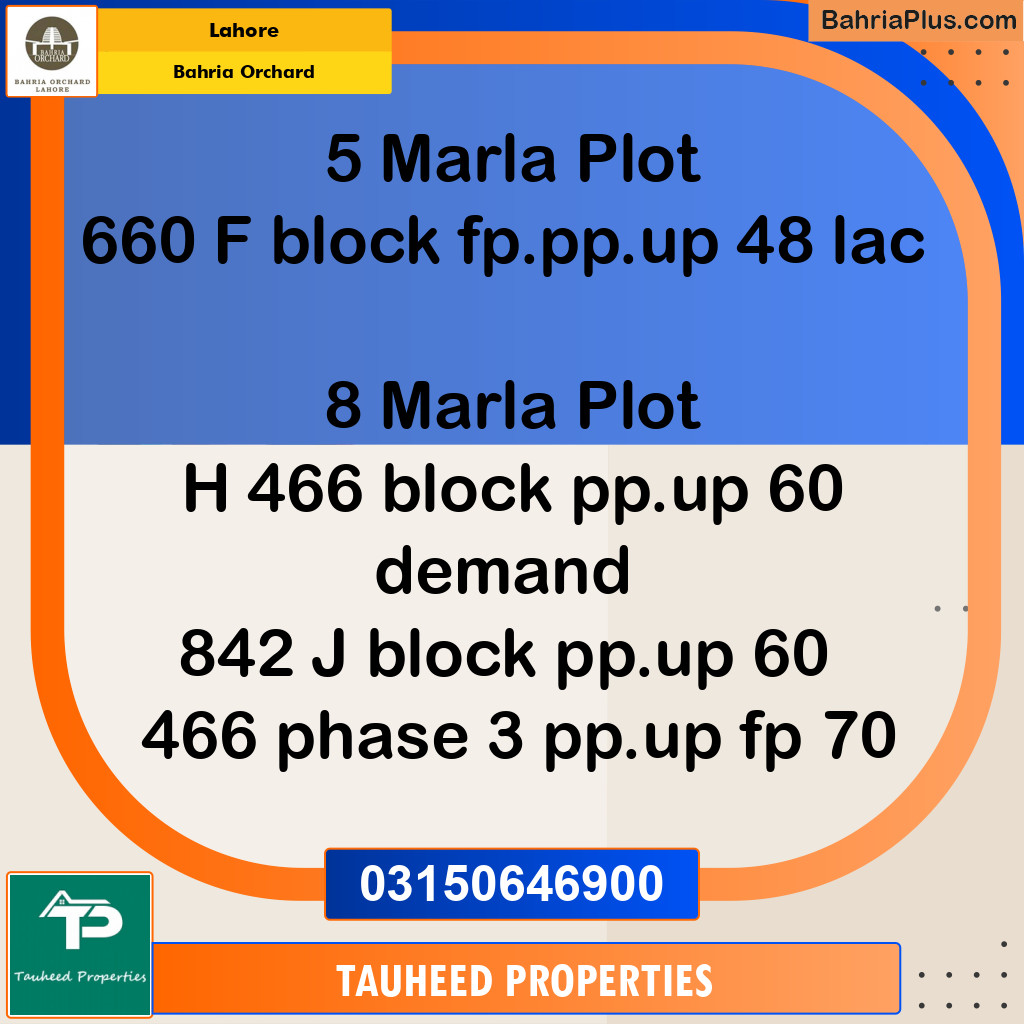 Residential Plot for Sale in Bahria Orchard, Lahore - (BP-188501)