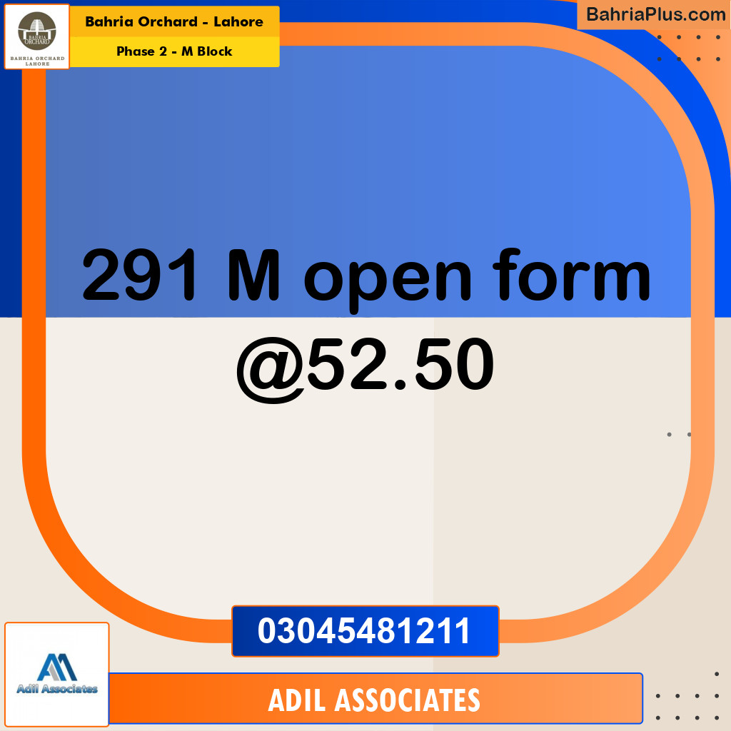 Residential Plot for Sale in Phase 2 - M Block -  Bahria Orchard, Lahore - (BP-188512)