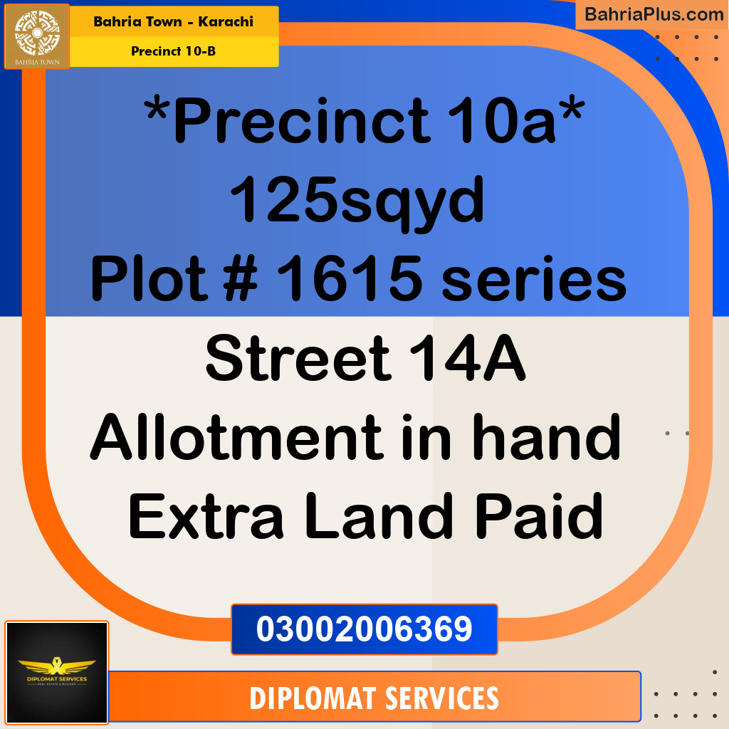 125 Sq. Yards Residential Plot for Sale in Precinct 10-B -  Bahria Town, Karachi - (BP-188526)