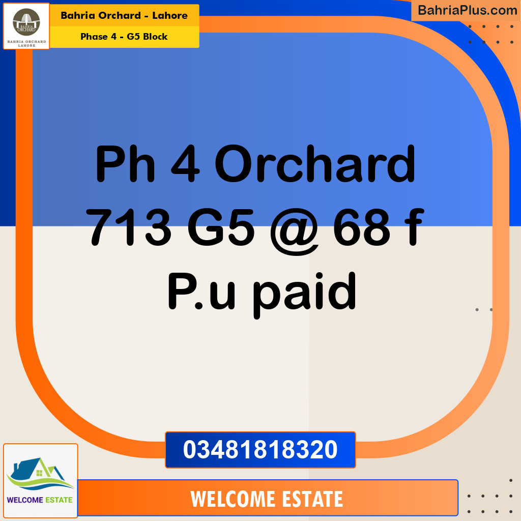 Residential Plot for Sale in Phase 4 - G5 Block -  Bahria Orchard, Lahore - (BP-188528)