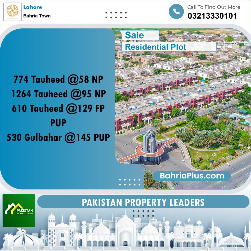 Residential Plot for Sale in Bahria Town, Lahore - (BP-188556)