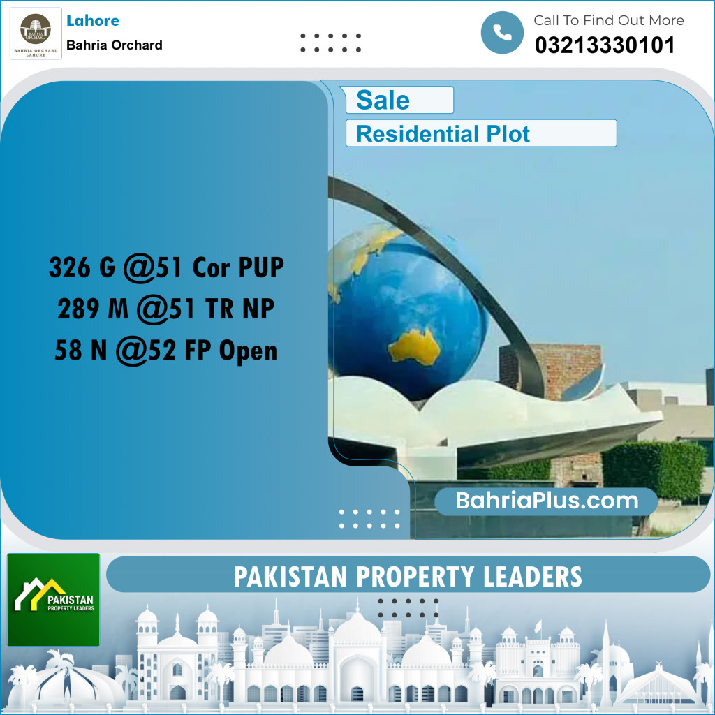 Residential Plot for Sale in Bahria Orchard, Lahore - (BP-188557)