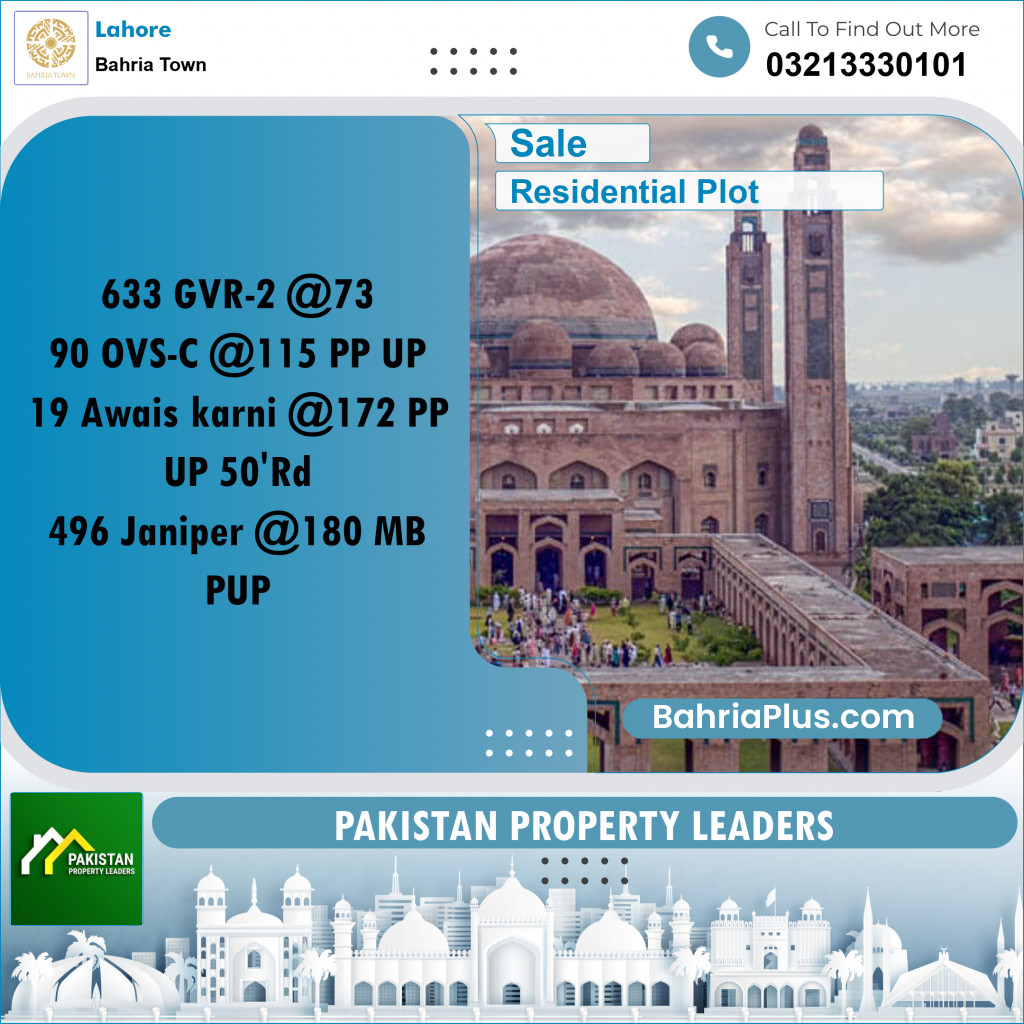 Residential Plot for Sale in Bahria Town, Lahore - (BP-188558)
