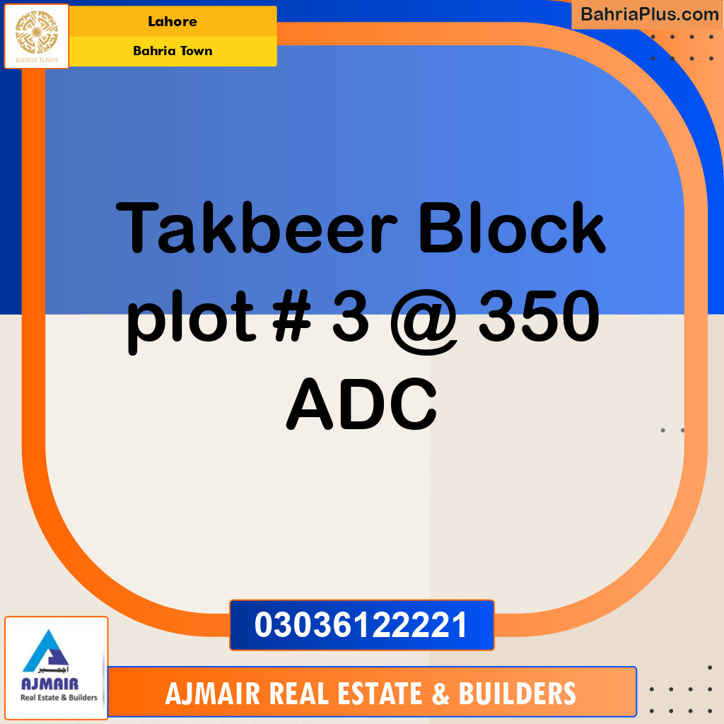 Residential Plot for Sale in Bahria Town, Lahore - (BP-188590)