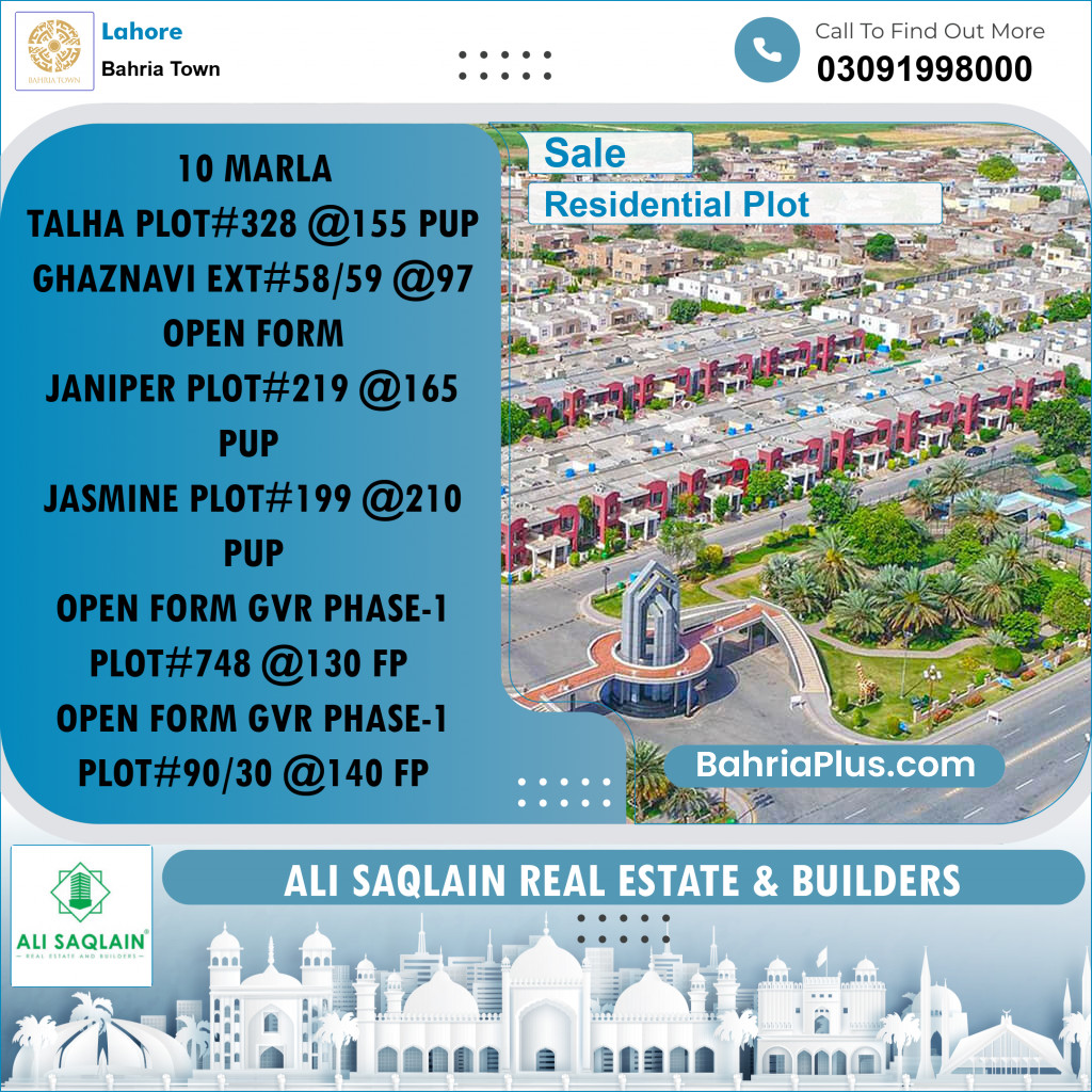 Residential Plot for Sale in Bahria Town, Lahore - (BP-188616)