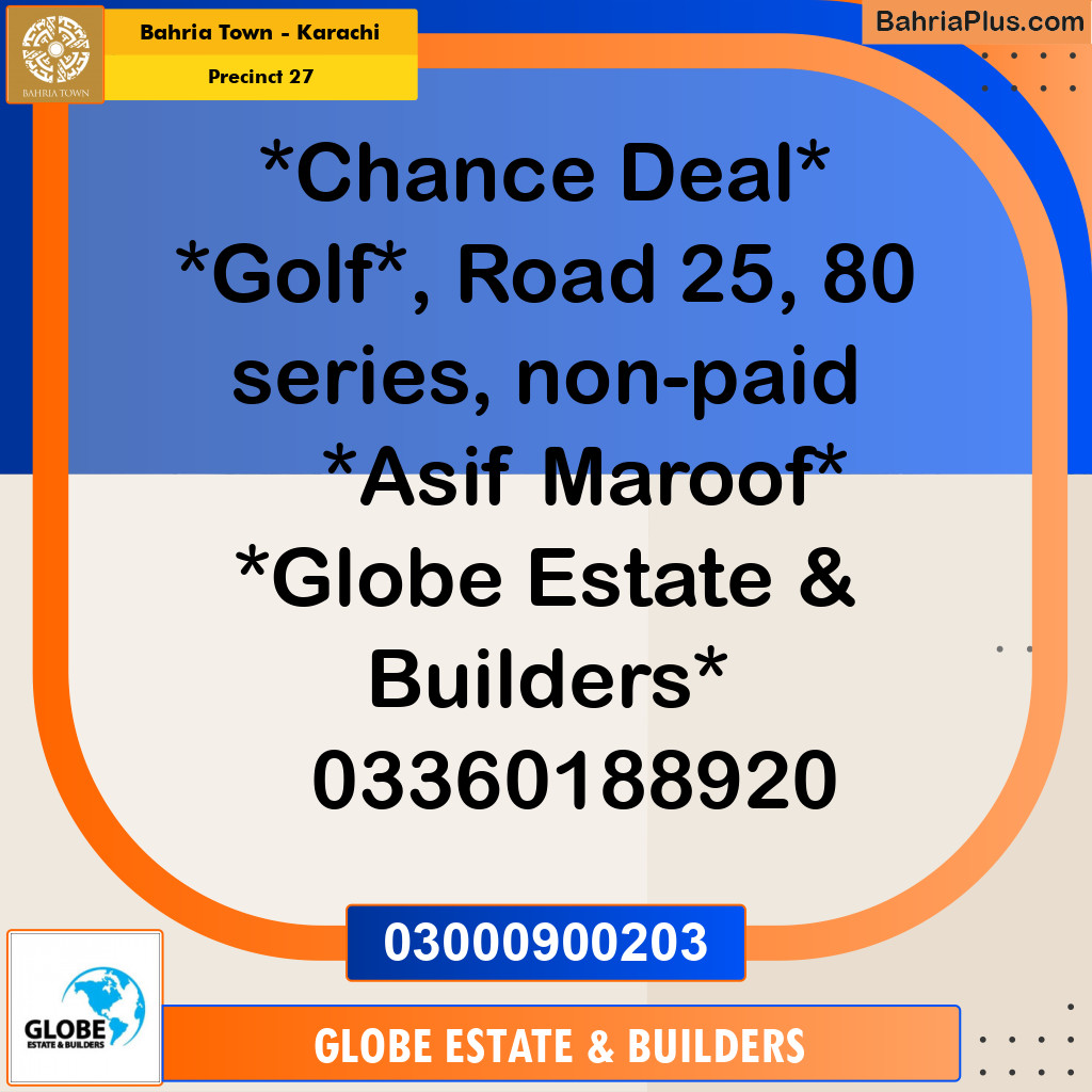 Residential Plot for Sale in Precinct 27 - Bahria Town, Karachi - (BP-188624)