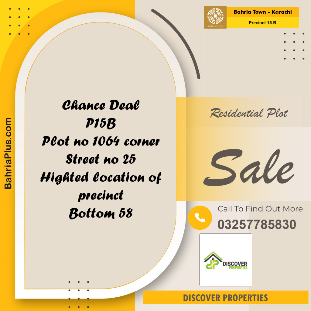 125 Sq. Yards Residential Plot for Sale in Precinct 15-B -  Bahria Town, Karachi - (BP-188628)