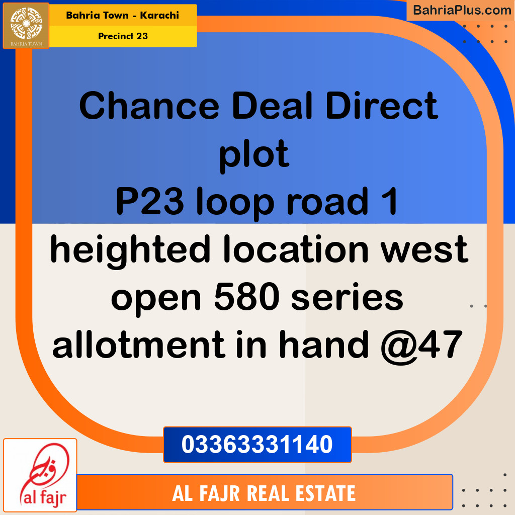 125 Sq. Yards Residential Plot for Sale in Precinct 23 -  Bahria Town, Karachi - (BP-188641)