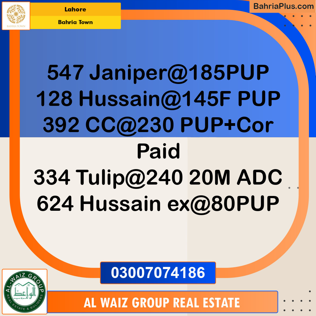 Residential Plot for Sale in Bahria Town, Lahore - (BP-188642)