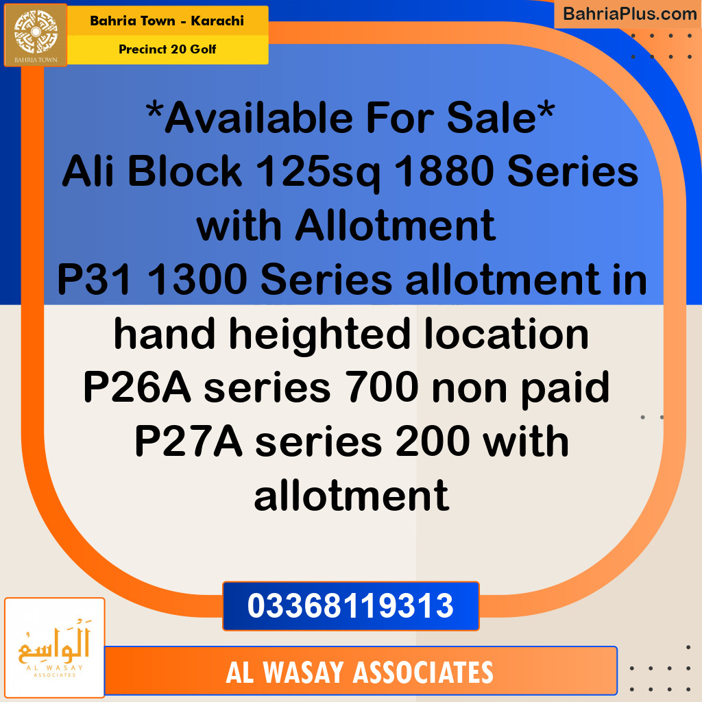 Residential Plot for Sale in Precinct 20 Golf -  Bahria Town, Karachi - (BP-188664)