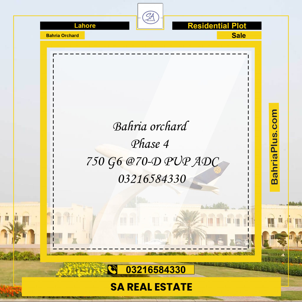 Residential Plot for Sale in Bahria Orchard, Lahore - (BP-188684)