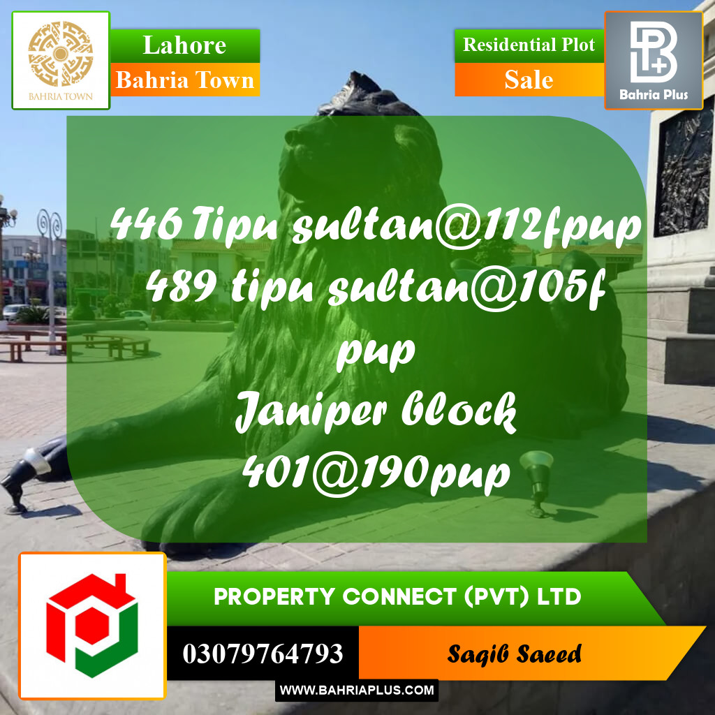 Residential Plot for Sale in Bahria Town, Lahore - (BP-188696)