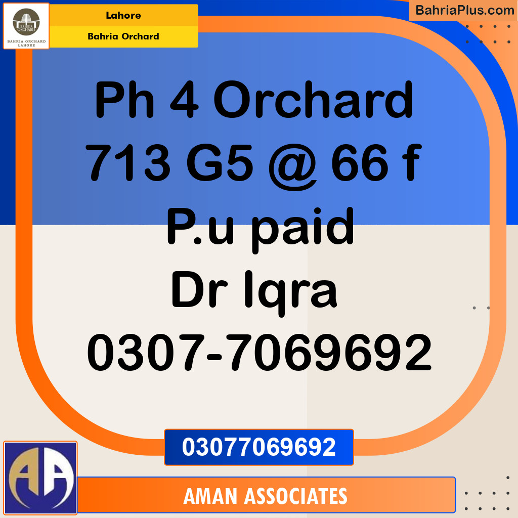 Residential Plot for Sale in Bahria Orchard, Lahore - (BP-188744)