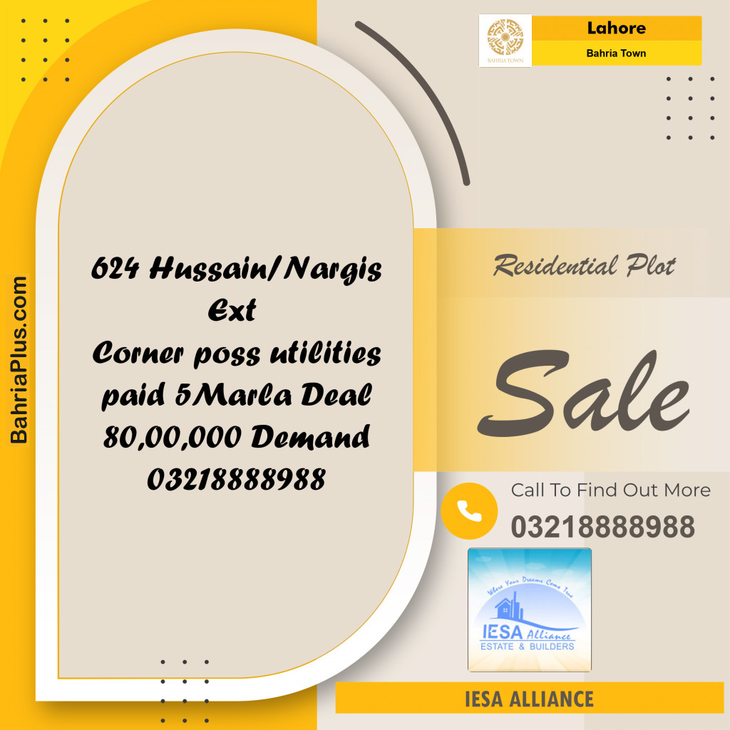 Residential Plot for Sale in Bahria Town, Lahore - (BP-188813)