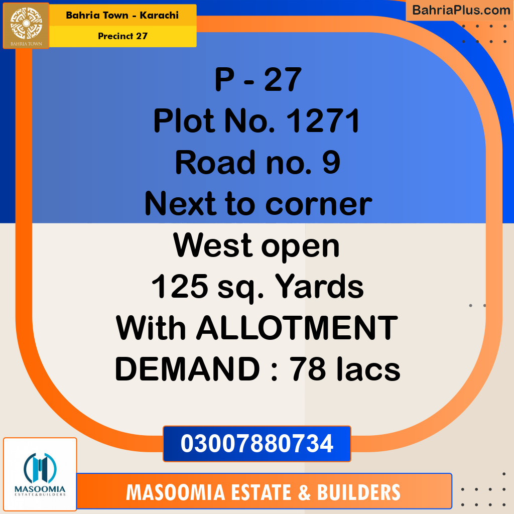 Residential Plot for Sale in Precinct 27 - Bahria Town, Karachi - (BP-188818)