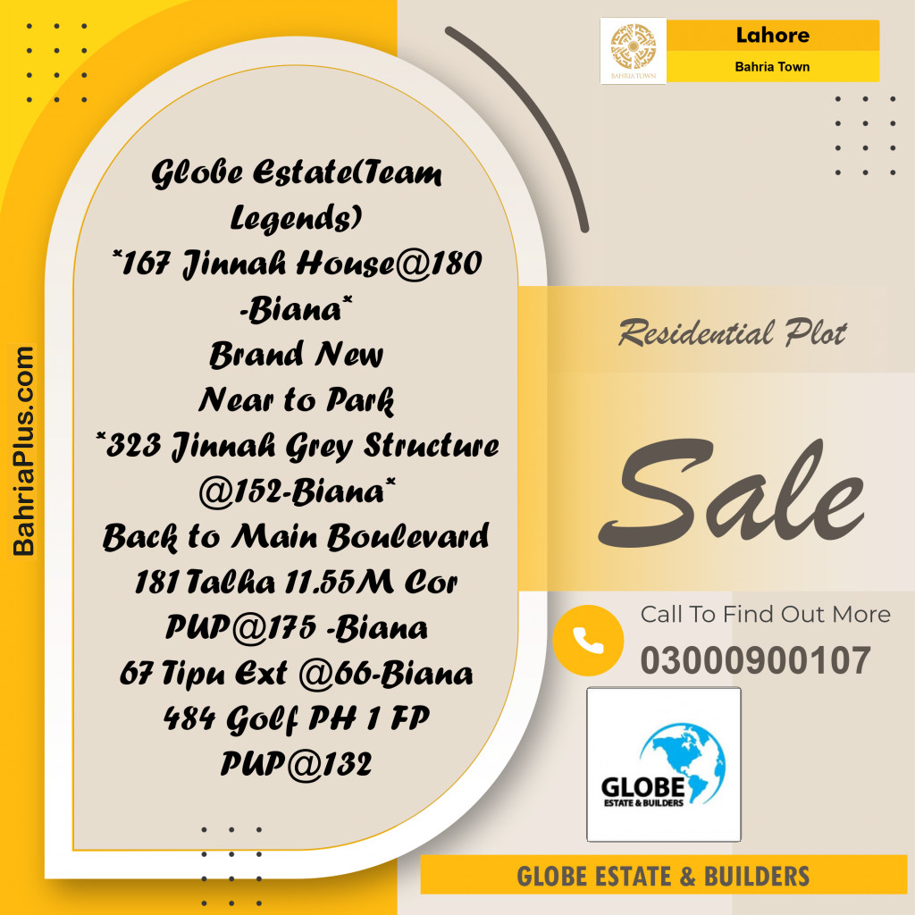 Residential Plot for Sale in Bahria Town, Lahore - (BP-188843)