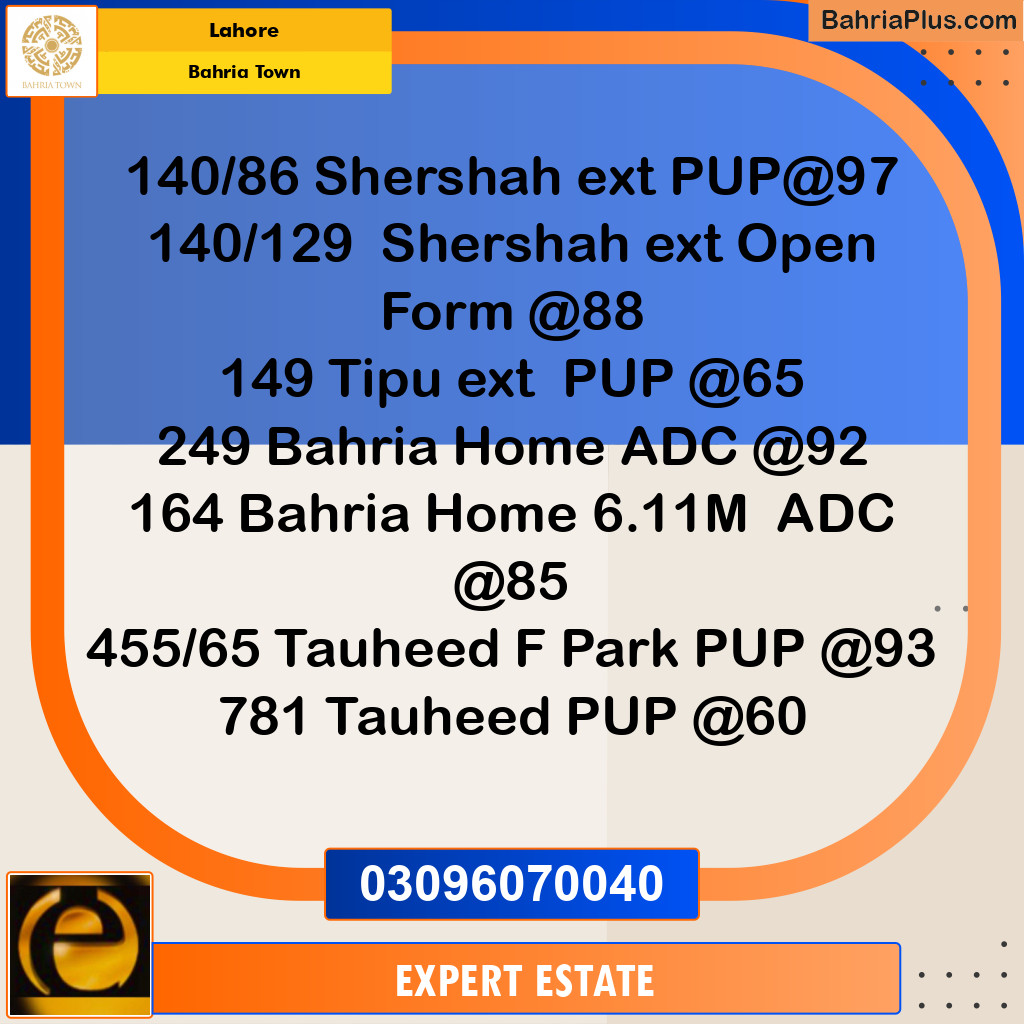 Residential Plot for Sale in Bahria Town, Lahore - (BP-188847)