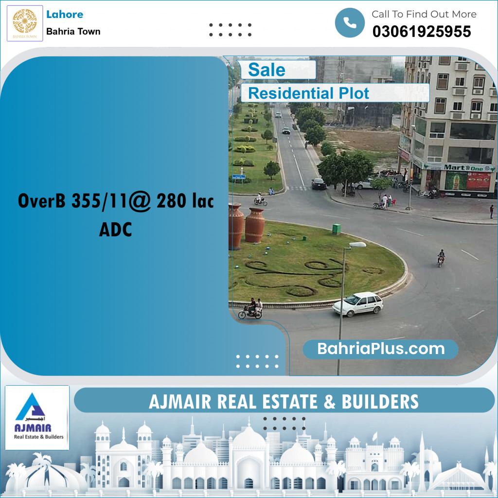 Residential Plot for Sale in Bahria Town, Lahore - (BP-188867)