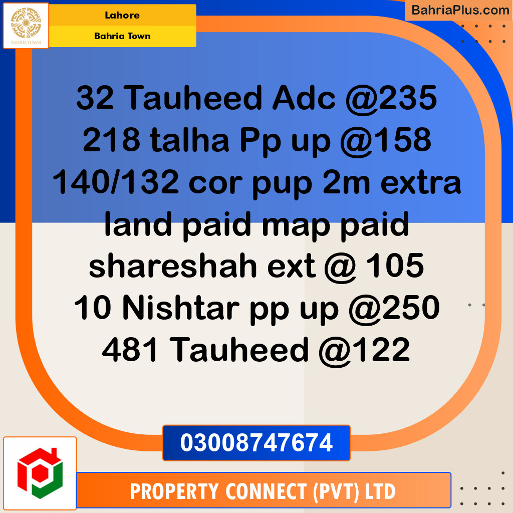 Residential Plot for Sale in Bahria Town, Lahore - (BP-188920)