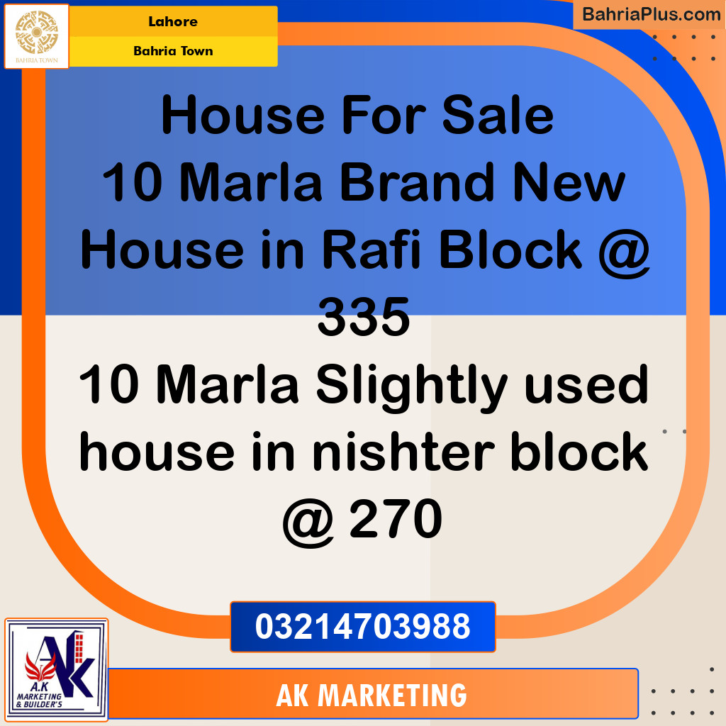 Residential House for Sale in Bahria Town, Lahore - (BP-188932)