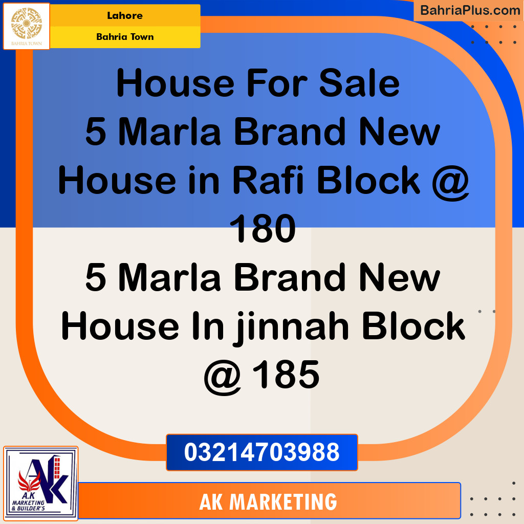 Residential House for Sale in Bahria Town, Lahore - (BP-188934)