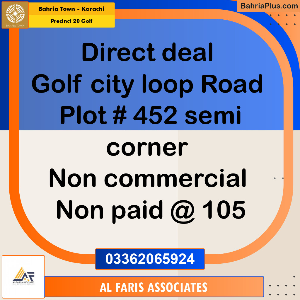 Residential Plot for Sale in Precinct 20 Golf -  Bahria Town, Karachi - (BP-188946)