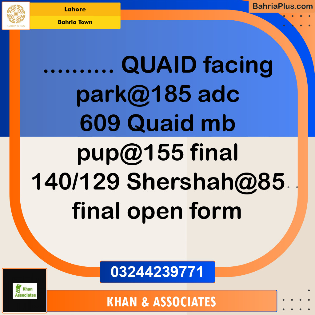 Residential Plot for Sale in Bahria Town, Lahore - (BP-188963)