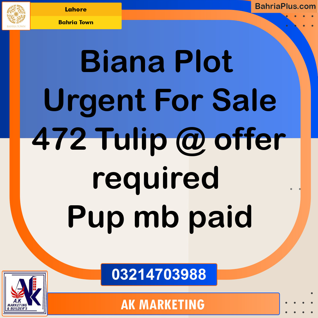 Residential Plot for Sale in Bahria Town, Lahore - (BP-188964)