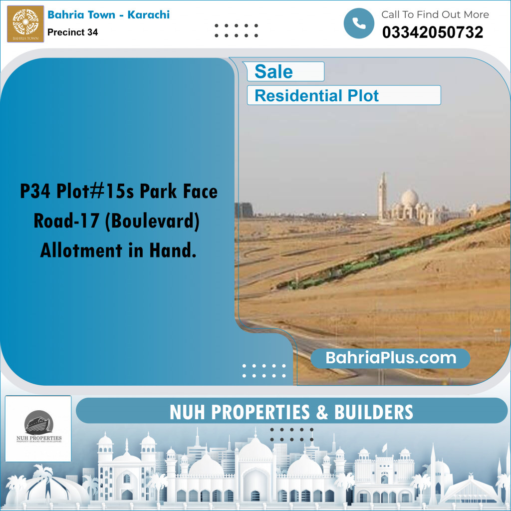 250 Sq. Yards Residential Plot for Sale in Precinct 34 -  Bahria Town, Karachi - (BP-189024)