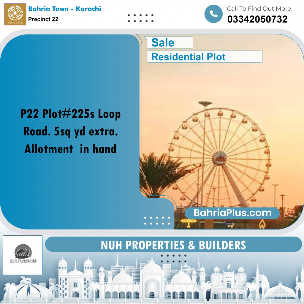 250 Sq. Yards Residential Plot for Sale in Precinct 22 -  Bahria Town, Karachi - (BP-189027)