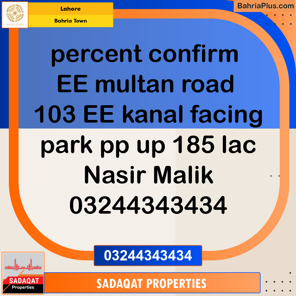 Residential Plot for Sale in Bahria Town, Lahore - (BP-189062)