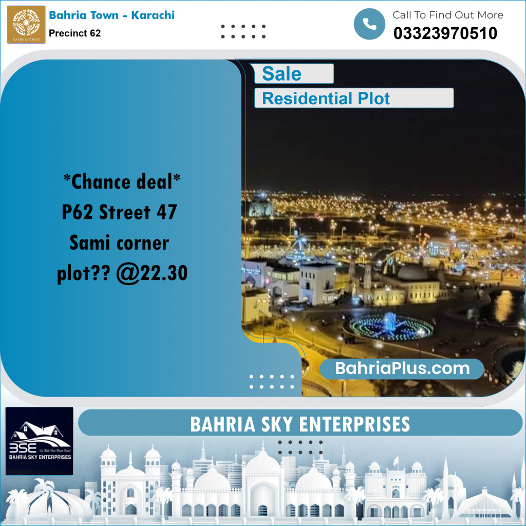Residential Plot for Sale in Precinct 62 -  Bahria Town, Karachi - (BP-189082)