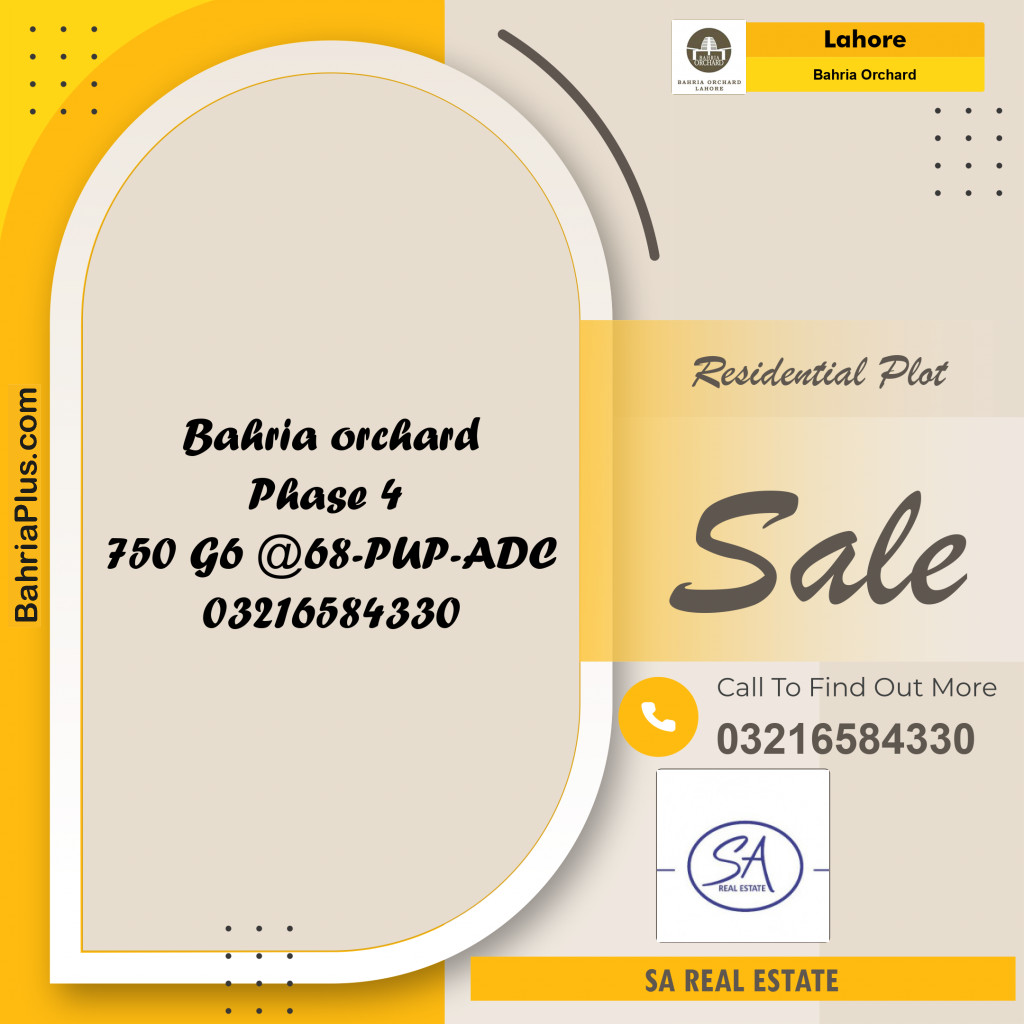 Residential Plot for Sale in Bahria Orchard, Lahore - (BP-189107)
