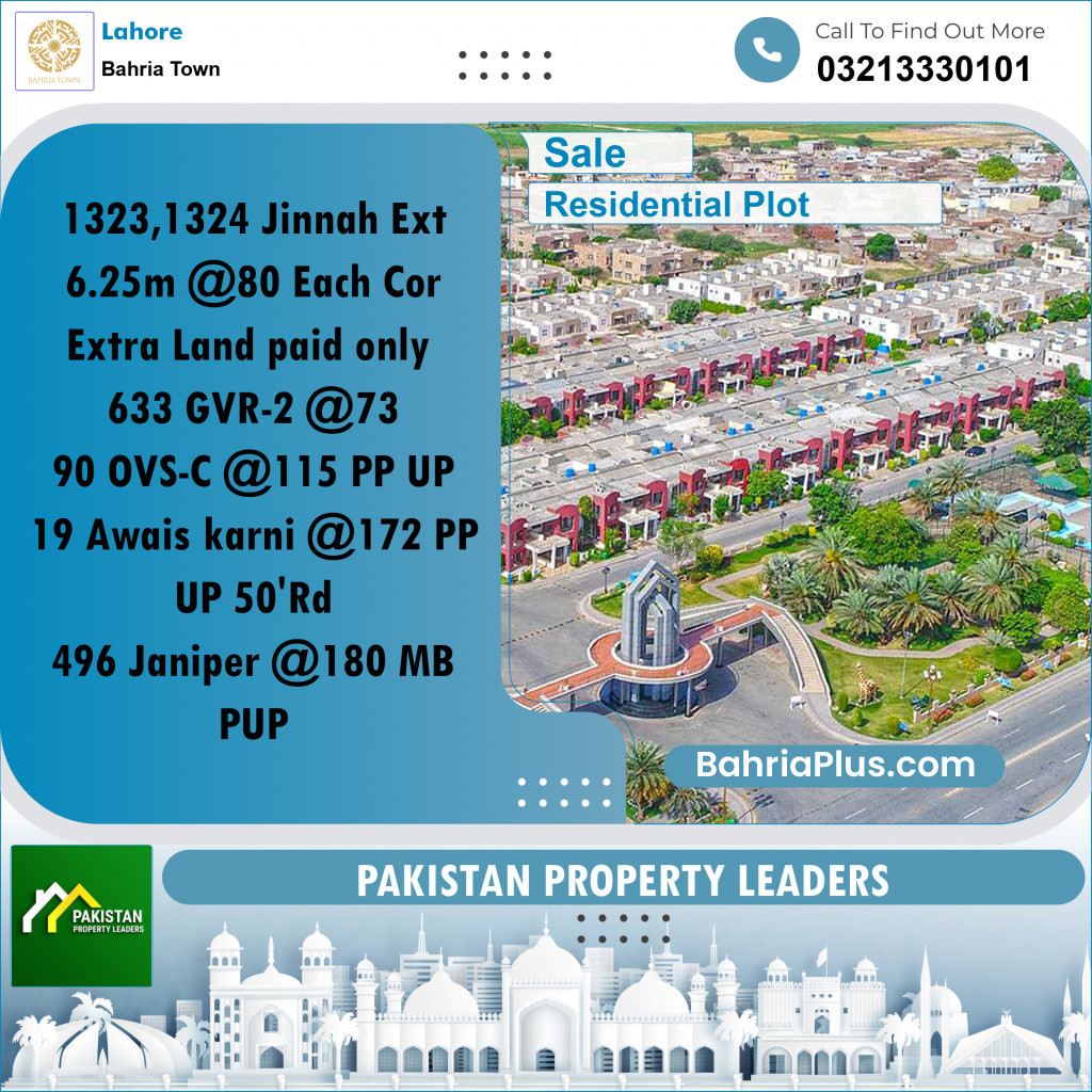 Residential Plot for Sale in Bahria Town, Lahore - (BP-189144)