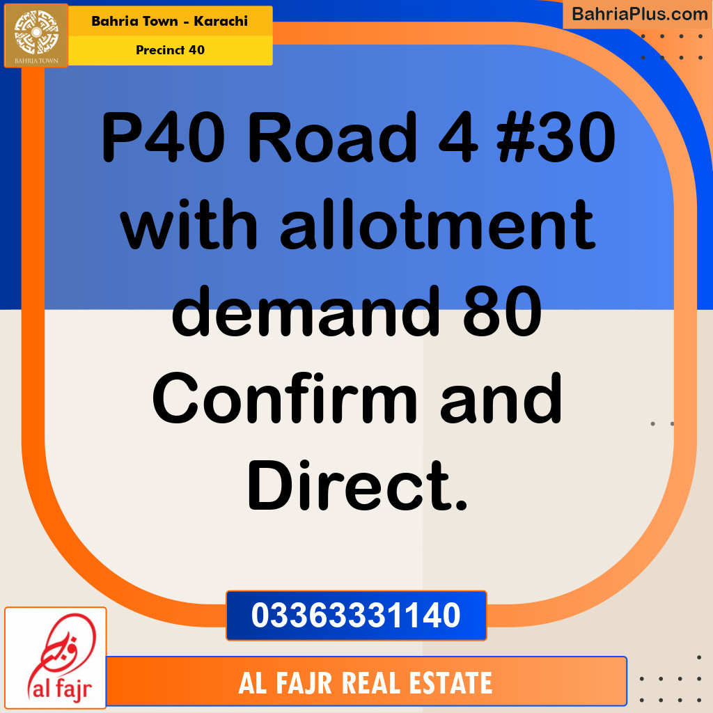 250 Sq. Yards Residential Plot for Sale in Precinct 40 - Bahria Town, Karachi - (BP-189206)