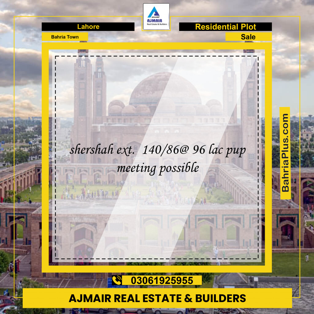 Residential Plot for Sale in Bahria Town, Lahore - (BP-189234)