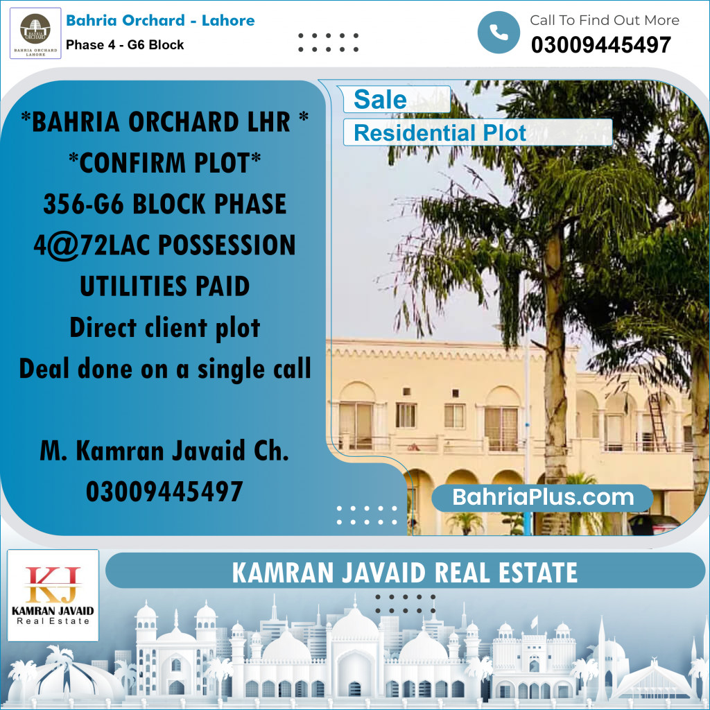 Residential Plot for Sale in Phase 4 - G6 Block -  Bahria Orchard, Lahore - (BP-189245)