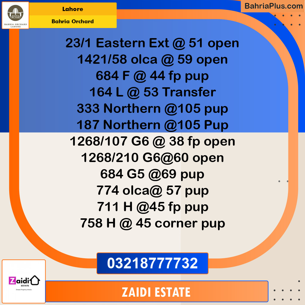 Residential Plot for Sale in Bahria Orchard, Lahore - (BP-189329)