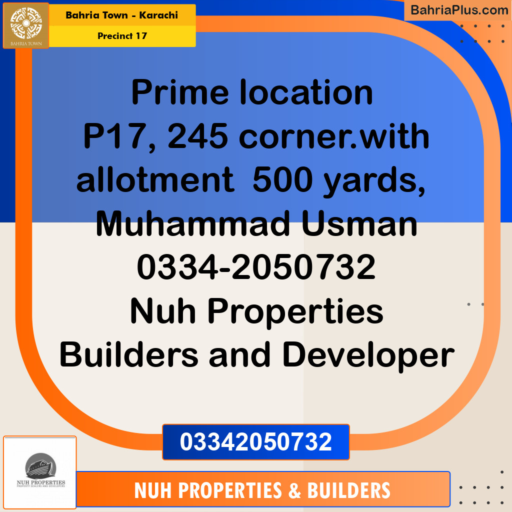 Residential Plot for Sale in Precinct 17 -  Bahria Town, Karachi - (BP-189407)